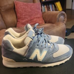 New Balance Light Blue and White Sneakers